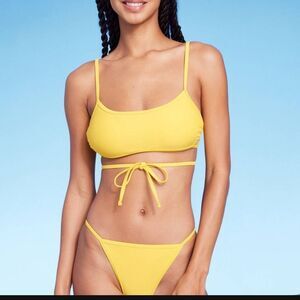 Wild Fable XS Yellow bikini top swim